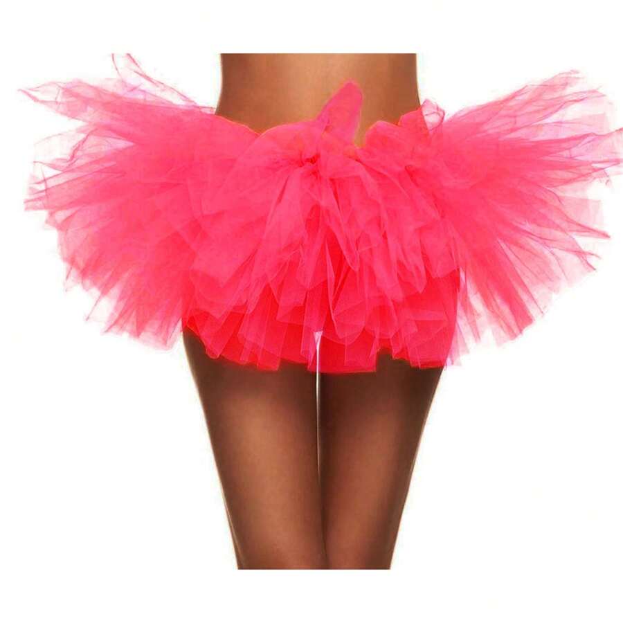Tutu Skirts For Women Women's Classic Vintage 5-Layered Tulle 5k,10k Running Tutu Skirt White Tutu For Women - 玫紅色 - 查看 1