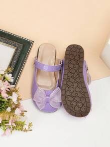 女童春季闭趾凉拖鞋，时尚可爱公主风平底户外拖鞋，儿童鞋 - 淡紫色 - 查看 7