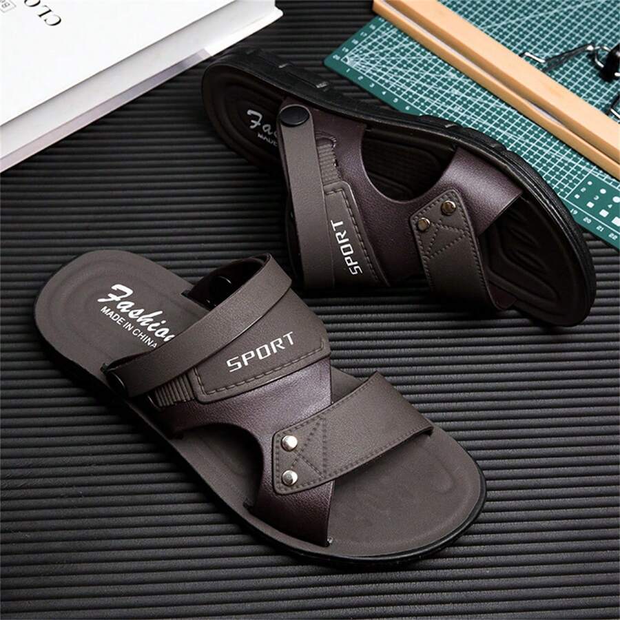 2025 New Thick Sole Plus Size Sandals, Summer Breathable Beach Slippers Casual Dual-Use, Comfortable Lightweight Waterproof Non-Slip Soft Bottom Driving Beach Shoes For Young And Middle-Aged