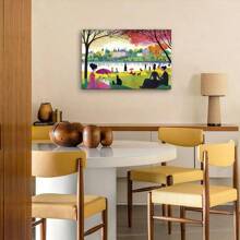 1 Pc, A Sunny Afternoon At The Park People Sitting On The Grass With U, Original, Canvas, Wall Art, Living Room Wall Decorations, Bedrooms, Bathrooms, Frame Poster Art Prints, Hanging Paintings, Home Decoration, Festivals. Home 1