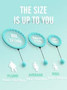 JKSHMYT Smart Weighted Circle For Adults Weight Loss, Fitness Hoop, Fit Hoop Plus Size 47 Inch Waist, 24 Detachable Links, Suitable For Women And Beginners - Cadet Blue - View 2