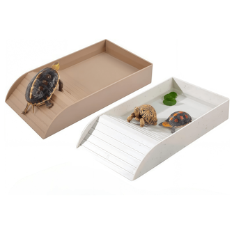 Mangeoire à eau pour tortue avec rampe et plateforme de bain, bol d'eau pour reptiles, baignoire à tremper les tortues, habitat pour bernard-l'ermite, amphibien