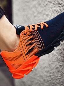 Fashionable Men's Shoes, Oversized Men's Casual Sports Shoes, Breathable And Lightweight - 橘藍 - 查看 4