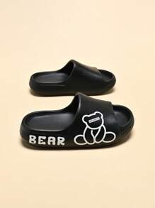 Pantuflas de espuma para niños, antideslizantes, suela suave, diseño de dibujos animados lindos, suela gruesa, tallas medianas/grandes, unisex, para uso en interiores, casuales, de secado rápido