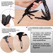 Cuchillo Multifuncional Para Camping Alicates 24 En 1,Juego de Cuchillos de Alicates de Herramientas Plegable Multifuncional, Alicates Multifunción para Supervivencia al Aire Libre, Camping (Negro,Plata) - Negro - Ver 3