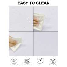 6 Pack Round Tablecloth Polyester Table Cloth, Stain Wrinkle Resistant Polyester Dining Table Cover For Kitchen Dinning Party Wedding Rectangular Tabletop Buffet Decoration ( White/Black )