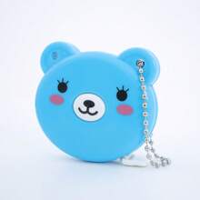 1pc Customized Multi-Color Cartoon Bear Retractable Tape Measure Keychain, Soft PU Leather Automatic Measurement Hanging Accessory