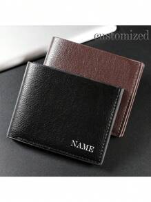1 pieza Billetera personalizable, única, de moda, minimalista, diseño de letras, ligera, con bolsillo interno, cabe teléfono y monedas, práctica para ir y venir