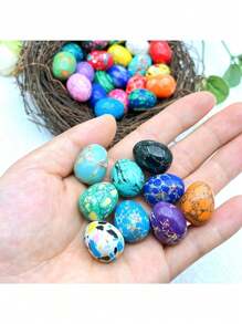 Mini Easter Egg Gemstone Easter Ornament, Pigeon Egg, Egg, Bird Egg Suitable For Home Decoration, Room Decoration, Basket Filling, Easter Gift Decoration Easter Egg (Color Random)