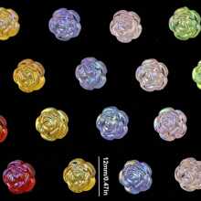 100 piezas de cuentas perforadas de material de resina de 24mm con formas mixtas al azar de rosas de colores, colas de pez, mariposas y flores, adecuadas para hacer artesanalmente pulseras, collares, pendientes, accesorios de moda, decoración de ropa y suministros para la fabricación de joyas