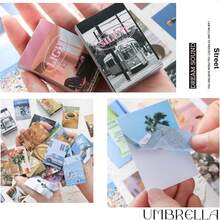 50 Sheets Washi Stickers Book For Journaling, Daily Scenery Life Stuff Travel Sricker Vintage Aesthetic Fashion Scrapbook Stickers Set For Bullet Journal Art Diary Craft Gifts Planner Notebook