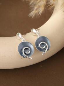 1 Set de 2 piezas Conjunto de joyería elegante y vintage de flores geométricas de aleación de zinc esmaltadas y coloridas, que incluye collar colgante y pendientes, adecuado para uso diario, fiestas, citas, vacaciones y como regalo para mujeres