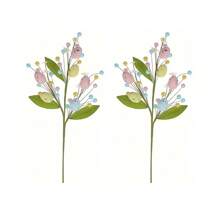 1/2 Pcs Easter Artificial Flowers Easter Eggs Berries Stem Picks Branches Colorful Easter Party Floral Arrangement Crafts Decorations For Spring Easter Birthday Wedding Party Home Vase Decor Gifts Graduation - Multicolor - View 12