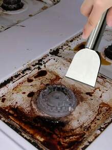 1pc Creative Kitchen Tool Stainless Steel Cleaning Spatula, Multipurpose Oil Stain Remover Scraper For Home Use - Multicolor - View 5