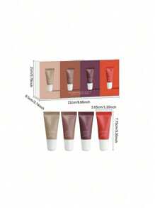Set Of 4 Tinted Lipsticks, Conditioning Vegan Lip Balm, Nourishing Tinted Lip Oil For A High-Shine Finish That Instantly Hydrates, Shines And Hydrates - To Remove Dead Skin Cells And Prevent Chapping - 彩色 - 查看 11