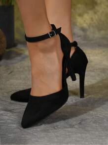 2025秋冬季女士超高跟尖头休闲日常性感鞋，新款上市，优雅女士高跟鞋，优雅 - 黑色 - 查看 2