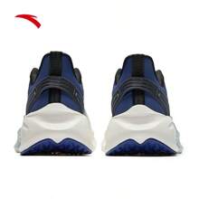 Anta Giày chạy bộ Thorn thế hệ thứ 5 chống sốc, bật nảy cho nam, mặt trên bằng da chống trượt, giày thể thao chống nước - Màu ngà/Xanh bụi/Xanh tín hiệu -10 - Xem 4