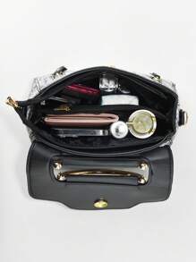 Solid Color Women Mini Tote Bag, Fashionable Small Crossbody Shoulder Wallet With Buckle Decor, Best Mother Day Gifts Ever - Multicolor - View 4