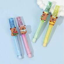 1件/4件，水豚流沙推拉橡皮擦，水豚高吸力橡皮擦，学生笔型推拉橡皮擦，4B考试绘图橡皮擦，适合日常学习绘画擦拭