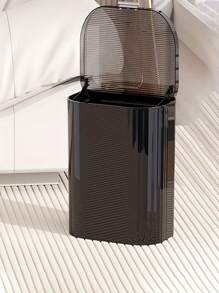 1 pieza Cubo de basura colgante de plástico con tapa, pequeño basurero de escritorio o debajo del fregadero para cocina, baño, oficina, dormitorio, armario, color negro - Negro - Ver 5