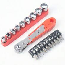 1 pièce Clé à cliquet mini 36 dents avec coffret à outils, clé à tête pivotante, outil de démontage de douille, réparation pour espaces étroits - Inclut un set d'outils multi-fonction en acier, sans assemblage requis, manuel, convient pour la réparation de meubles de maison, le jardinage, le démontage et la réparation de véhicules, les travaux extérieurs et un usage polyvalent