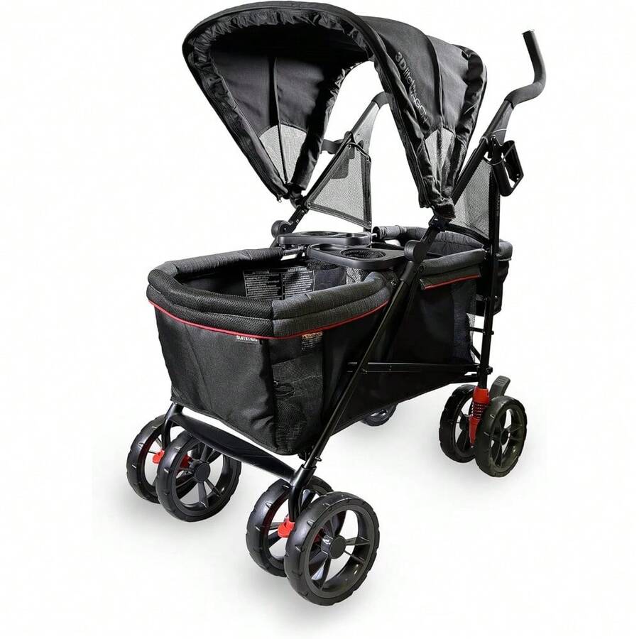 Summer Infant 3Dlite Wagon - carriola ligero para bebés y niños, rojo y negro - 1 - Ver 1