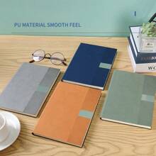 Customized A5 Vertical Striped Stitching Notebook, Premium Soft Leather, School/Business Meeting Gift Set, Corporate Culture Promotion & Grand Opening Commemorative Gift