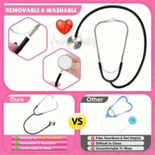 Conjunto de 6 piezas Disfraz de doctor para niños con bata quirúrgica y accesorios, disfraz de Halloween para niños y niñas pequeños, color rosa