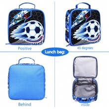 3 PiecesBackpack Set With Dinosaur/Football/Astronaut Themes, Includes Handbag, Pencil Case And Storage Bag - Durable Polyester Material, Lightweight And Fashionable, Mixed Color Design - Multicolor - View 9