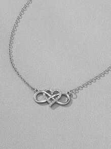 1 Stück modische Halskette mit Glückszahl 8 und Strasssteinen für Damen, geeignet für Urlaub, Reisen und den Alltag