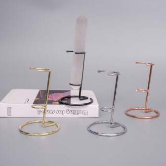 Metal Hexagon Prism Crystal Tower Display Stand, Crystal Wand Display Stand, Crystal Bracket, Adjustable Size Display Stand, Suitable For Home, Living Room, Office