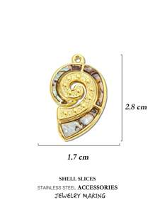 Juego único de joyería marina de acero inoxidable chapado en oro para manualidades, incluye colgante de raya manta, estrella de mar, tortuga, concha (abulón o nácar) - Adecuado para pendientes, collares, pulseras, tobillleras - Vida marina - Ver 9