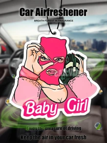 “PINK ART BABY GIRL”设计，汽车挂饰，汽车香氛，汽车空气清新剂和后视镜装饰 - 持久香味，为车内带来清新诱人的氛围，是送给朋友的有趣礼物 - 彩色 - 查看 13