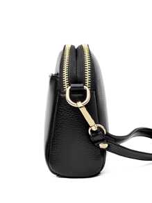 New Fashion Classic Clown Letter Decor Design Shoulder Bag, Multi-Compartment Square Bag, Retro Stylish Bag, Elegant Handbag, Business Commuter Bag, Suitable For Shopping, Commuting, Holiday Gifts - Black - View 6