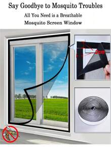 1 件装防虫蚊帐适用于窗户纱窗网自粘式防蚊薄纱隐形玻璃纤维防蚊蝇