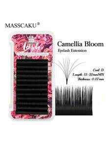 12盒 MASSCAKU 3D 蓬松即开型仿貂毛假睫毛，8-20毫米混合长度，哑光黑色睫毛簇，睫毛扇，单根假睫毛，假睫毛 - D - 查看 37