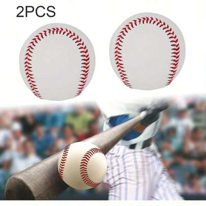 2PCS Adult Baseball Soft Leather Sports Practice Training Softball PU Leather Baseball Stitched T Ball Suitable For Game Practice Training Game