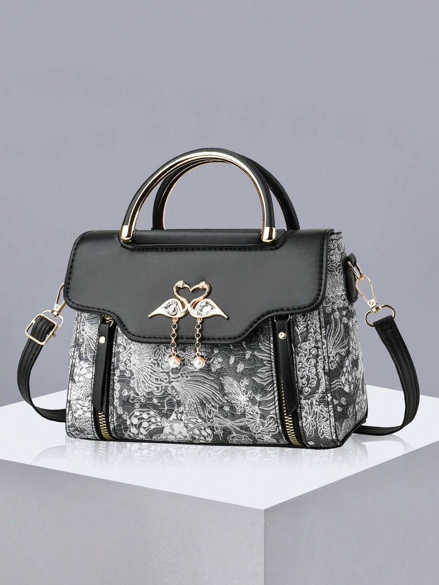 Solid Color Women Mini Tote Bag, Fashionable Small Crossbody Shoulder Wallet With Buckle Decor, Best Mother Day Gifts Ever - Multicolor - View 1