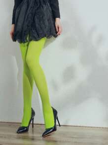 1 Pair Opaque Candy-Colored Tight Pantyhose For Women - Multicolor - View 15