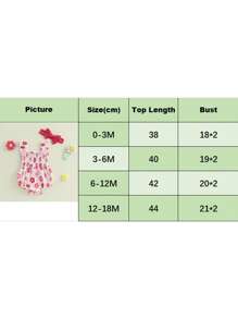 Baby Girls Rompers Flower Print Ruched Sleeveless Infant Bodysuits Jumpsuits With Headband - Pink - View 3