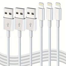 Lightning Charger Data Cable Compatible With IPhone, 3.3ft/4.9ft/6.6ft, 1/3 Packs MFi Certified USB IPhone Fast Charging Cable, Data Sync Transfer, Compatible With IPhone 14/13/12/11 Pro Max Xs X XR 8 7 6 5 5s IPad IPod And More Models