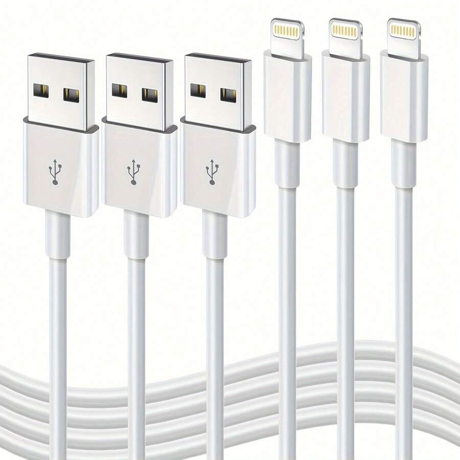 Lightning Charger Data Cable Compatible With IPhone, 3.3ft/4.9ft/6.6ft, 1/3 Packs MFi Certified USB IPhone Fast Charging Cable, Data Sync Transfer, Compatible With IPhone 14/13/12/11 Pro Max Xs X XR 8 7 6 5 5s IPad IPod And More Models