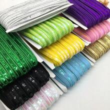 1 件单排纯色亮片丝带蕾丝编织带适用于服装配饰、手工制作 DIY 家居装饰 - 彩色 - 查看 3