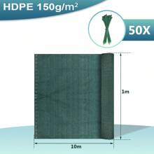 Lospitch [Zaunblende Sichtschutz]HDPE Schattiernetz für Zaun & Balkon | UV-stabilisiert & wetterfest | 1m/1.2m/1.5m/1.8m x 10m/20m/25m | Grün/Grau | Mit Kabelbindern