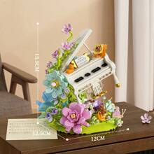 Ramo de flores preservadas de talla grande de 700 piezas - Serie de bloques de construcción de partículas pequeñas, kit de plantas suculentas en maceta, regalo de cumpleaños, regalo del Día de San Valentín, decoración de escritorio