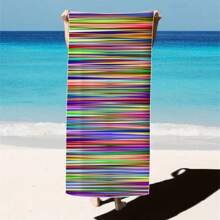 1 pieza Toalla de playa extra grande, extra grande, súper absorbente, manta de playa de fibra suave, artículo esencial de verano, a prueba de viento, a prueba de sol, playa, fiesta, viaje seco, camping, accesorio de playa, regalo de vacaciones