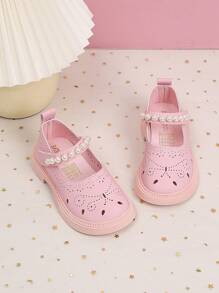 Chaussures de princesse pour filles, plates-formes souples décorées de perles à la mode pour petites filles, nouveau modèle pour le printemps et l'automne