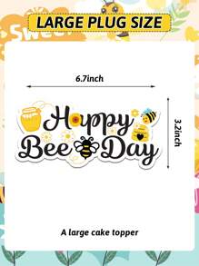 25 Pieces Of Bee Cake Decoration Cupcake Decoration - Birthday Party Decoration Theme Happy Birthday Bees, Bumblebees Decoration Desktop Center Decoration - Suitable Party Supplies Party Gifts