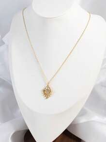 奢华创意魅力彩色方晶锆石邪眼吊坠项链珠宝新奇礼品配件适合女性多功能日常佩戴配件礼物