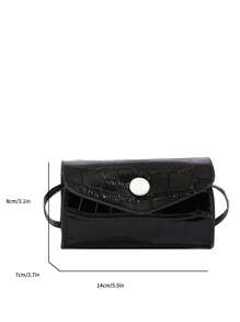 Girls' Solid Stone Pattern Shoulder Bag Crossbody Mini Purse - A - View 7